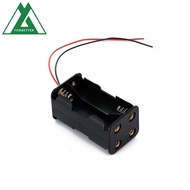 FORBETTER AA Battery Holder 6V Plastic 4 * AA Batteries Holder Case With Wire Leads Double-deck Batt