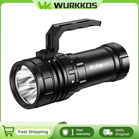 Wurkkos DL46 Professional Scuba Diving Flashlight IPX8 46950 Battery Super Bright 20000LM USB Revers