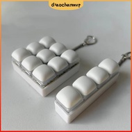 DIACHAMY Fidget Keychain, DIY Keyboard 3/4/9Keys Finger Keyboard Cap, Relaxing Steamed Bread Keys Bu