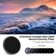 K&F Concept Nd2-Nd2000 49mm Variable ND Filter52 Mm.55 Mm.58 Mm.62 Mm.67 Mm.72 Mm.77 Mm.82