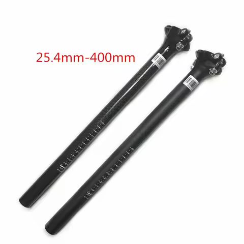 3K carbon fiber bike seatpost, black, 0mm, double nail, bike parts, 25.4x400mm, new 2020