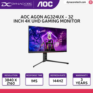 DYNACORE - AOC AGON AG324UX - 32 Inch 4K UHD Gaming Monitor, 144Hz, 1ms GTG, IPS, HDR400, KVM, USB-C Power delivery 90W