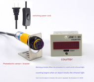 【Free-delivery】 Max.5m Distance Digital 6-Digit People Mover Count Counter Photoelectric Passing Doo