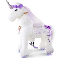 PonyCycle Official Riding Horse White and Purple Unicorn No Battery No Electricity Mechanical Giddy 