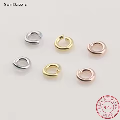 10pcs Genuine Real Pure Solid 925 Sterling Silver Open Jump Rings Split Ring Rose Gold Connector Jew