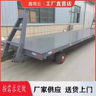 ST/💥Factory Customized Traction Type Platform Trolley Heavy-Duty Factory Area Transport Truck with Steering Trailer Flat