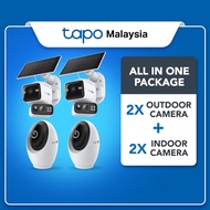 【Tapo CCTV Bundle】4 Cameras (2 Indoor C260 + 2 Outdoor C645D KIT) Smart Home Security AI Detection T