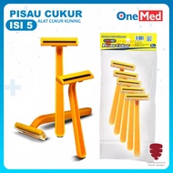 Kuning isi 5 Pisau Cukur Alat Bedah Pencukur Kumis Jenggot Onemed