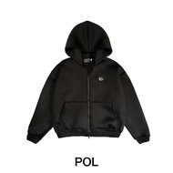 Áo khoác local brand nam nữ có mũ form boxy màu đen Hooded Jacket POL Davies | D33-AK2
