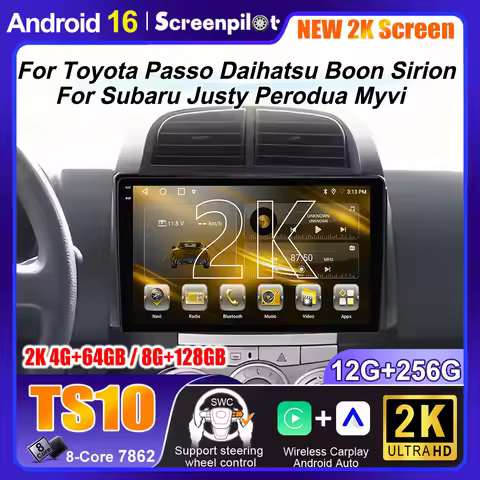 Android 16 For Toyota Passo Daihatsu Boon Sirion For Subaru Justy Perodua Myvi Multimedia Screen Nav