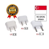 [SG FREE 🚚]2pcs US To EU European Plug Adapter EU To US American AC Travel Power Adapter Converter E