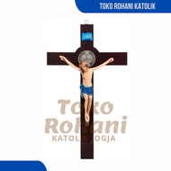 SAINT BENEDICT HANGING CROSS 30CM | CATHOLIC WALL CRUCIFIX | JESUS BENEDICT CROSS