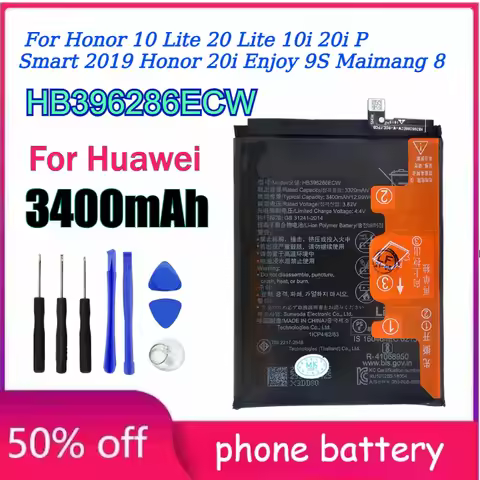 HB396286ECW 3400mAh 3.82V Phone Battery for Huawei Honor 10/20 Lite 10/20i P Smart 2019 Honor 20i En