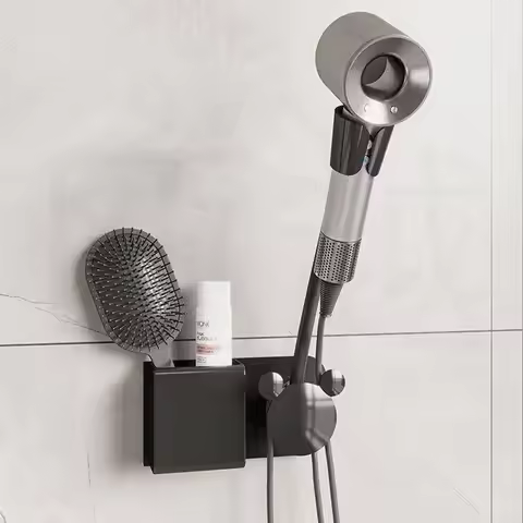 Hair Dryer Holder No Need To Hold Adjustable Wall Hanging Free Of Hands No need To Punch Holes Unive