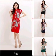Dress Batik Cheongsam Lo8 608 Merah Black Hitam Green Hijau Navy