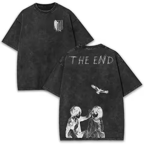 Attack on Titan Ending Scene Pattern Anime Men's T-shirt New Unisex Casual T-shirt