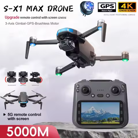 New Professional S-X1 GPS Drone 8K Camera 3-Axis Gimbal Aerial Photography with Screen Remote Contro