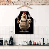 1Pc Chicken 3D Pattern Linen Apron For Home Cooking, Kitchen Wear, And Cooking Enthusiasts