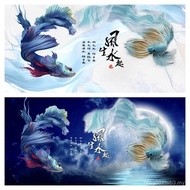 Fish Tank Background Sticker Painting HD Fixed Betta Fengshengshui Upper Aquarium Self-Adhesive Wate