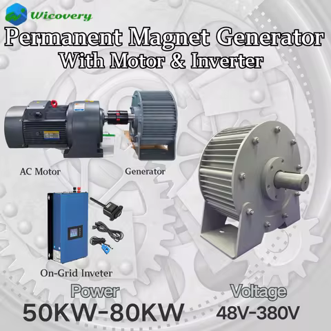 Low Noise Low RPM 50HZ 100KW 200KW 50KW 48V 96V 220V 380V 3Phase Motor Alternator Electric Permanent