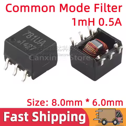 5pcs SMD Common Mode Choke Coil Inductor Filter Inductance 1MH 1000uH 0.5A Inductor Magnetic Ring 78