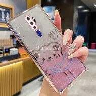 Casing OPPO A9 2020 A5 2020 Bow Gradient Sparkling Pink Cute Bear Phone Case