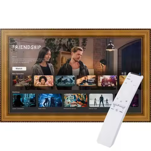 for Samsung Frame TV 55 inch. 3.50 inch Frame is Antique Gold and Black with rope WOMTV516727.9375x4