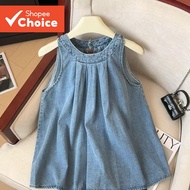 Lovito Women's Elegant Plain Pleated Denim Top LNE74282  Lovito Wanita Elegan Kemeja Denim Pleated L