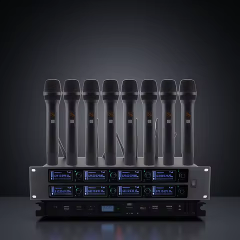 high-end wireless microphone, high-frequency, karaoke lavalier microphone, 8-channel stage performan