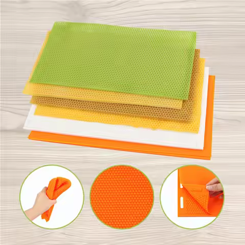 2pcs Beeswax Foundation Press Mold Soft Silicone Beewax Foundation Machine Reusable Lightweight Prac