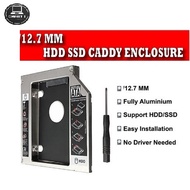 Universal [Aluminium] 12.7mm SSD HDD SATA Caddy SATA 3.0 2nd HDD Caddy SSD Adapter DVD-ROM Opt