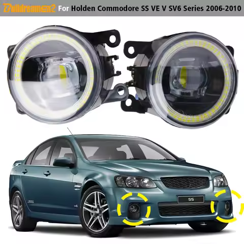 2 X Car Front LED Fog Light Angel Eye Daytime Running Lamp DRL For Holden Commodore SS VE V SV6 Seri
