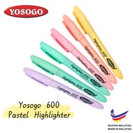 YOSOGO 600 Pastel Highlighter Pen 彩色荧光笔 / Pen Penanda Warna Pastel / Soft Color Marker #600 #Yosogo 