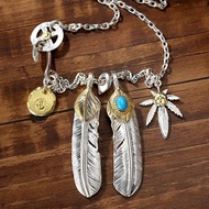 New Takahashi Goro Feather Necklace Men's Street Wear All-Match Hip-Hop Feather Pendant Japanese Sty