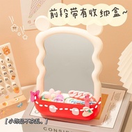 Kotak Penyimpanan Cermin Keseronokan Mickey Gaya Ins Cermin Solek Desktop Cermin Solek Pelajar Asram