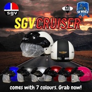 SGV CRUISER VISOREX HELMET Helmet Sgv Cruiser 2 Topi Keledar Sgv Steng Separuh Sirim