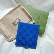 全新正品Gucci Crystal水晶帆布二折皮夾 Gucci短夾 Gucci男夾 Gucci皮夾 Gucci錢包