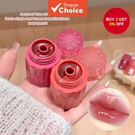 Gege Bear Dual-Tone Solid Lip Jam: Watermelon & Apple Red Lip Gloss for a Hydrating, My Lips But Bet