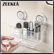 Zeekea Plastic Wall Mounted Shelves for Bathroom Kitchen Sink Organizer with Divider Drain Rack