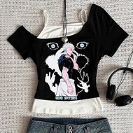 Satoru Gojo crop top female cheap summer korean fashion gyaru harajuku shirt japanese gyaru meme
