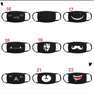 SG SUPPLIERS korean Style cotton mask black face mask anti-dust unisex washable&amp;reusable mouth mask