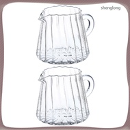 2pcs Espresso Frothing Pitcher Creamer Container Glass Frothing Pitcher Coffee Pitcher Creamer Dispe