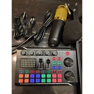 F998 Live Sound Card BM800 Condenser Microphone Full Set/Podcast Recording Kit | Boom Arm Stand TikT