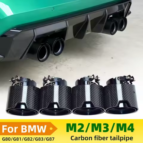 Suitable for 2020 BMW M2 M3 M4 Carbon Fiber Exhaust Tip G80 G81 G82 G83 G87 Carbon Fiber Black Muffl