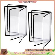Menu Covers 8.5 X 11 Inch Restaurant Menu Holder 2PCS 4 Page 8 View Transparent Menu Sleeve,Fits A4 