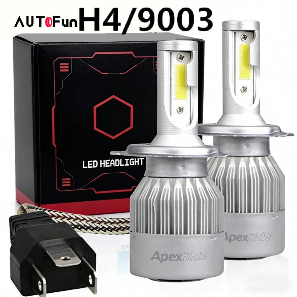 AUTOFun 2PCS Car Headlight C6 H4 H7 H11 7600LM 36W LED Car Headlight Hi / Lo Beam car Light Bulbs H4