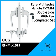 OCX 1615 Euro Multipoint Handle Door Locks 7x7MM Double Side With Key Completed Set
