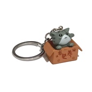 GANTUNGAN Grey Cat Keychain Cat Box 1137