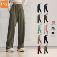 MFS cargo pants women straight cut Multi-Pocket Cotton Laici Straight Cut Women Cargo seluar cargo p