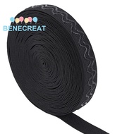 1Roll 10 Yards Non-Slip Silicone Elastic Grip Tape 0.73" Black Elastic Bobbin Knitted Elastic Silico